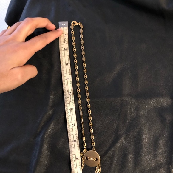 Modern brass bolo necklace w triangle charms - Picture 5 of 6